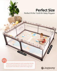Joypony baby play mat large size provides ample crawling space for growth