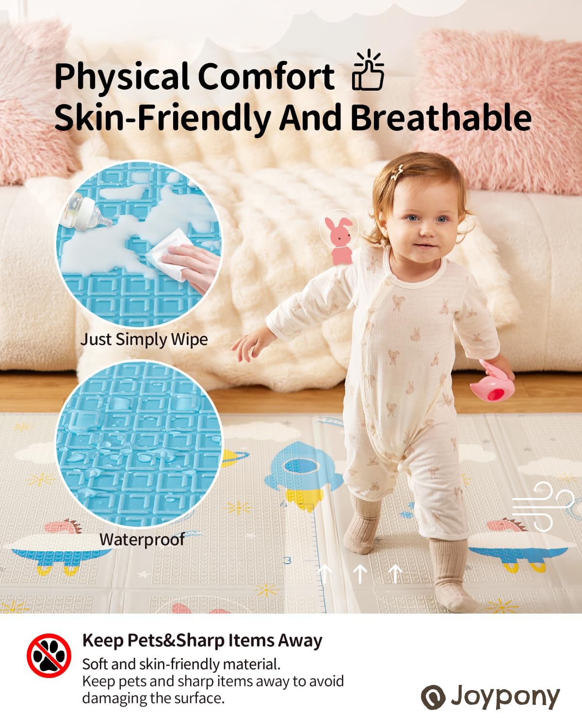 Joypony baby play mat includes travel bag for easy transport to parks