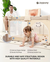 Joypony baby playpen spacious area supports active toddlers during play.