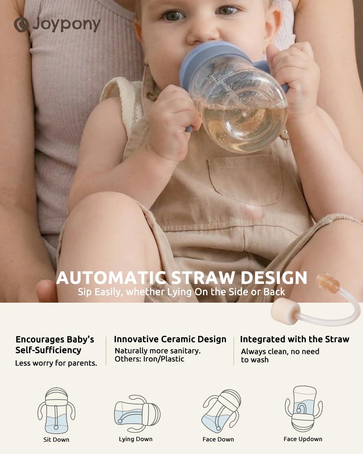 Joypony silicone straw two-pack aids quick replacement for hygiene.