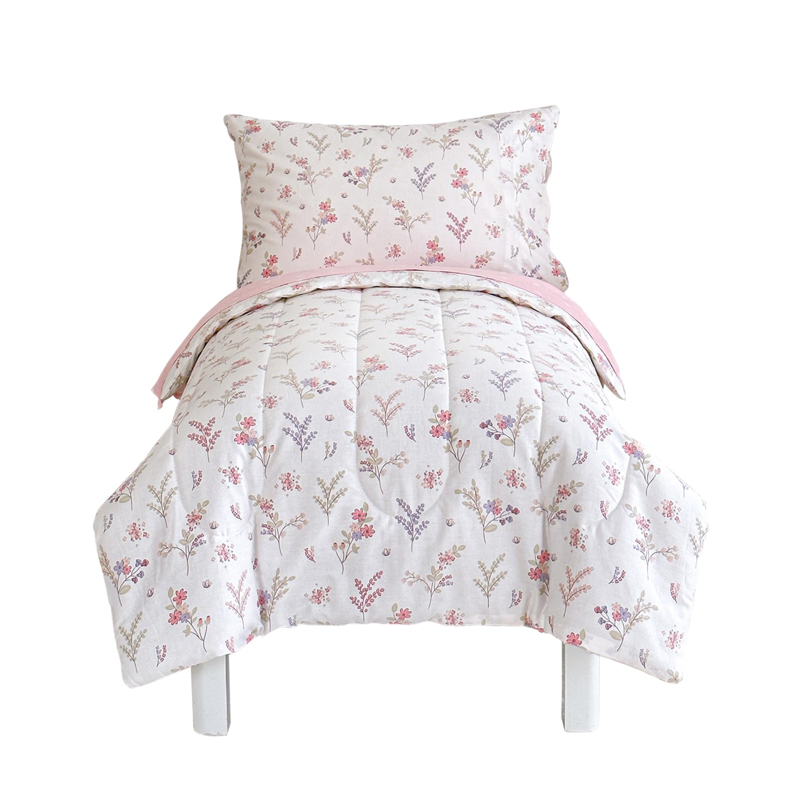 Joyreap comforter with pink floral design, soft and breathable for toddlers.