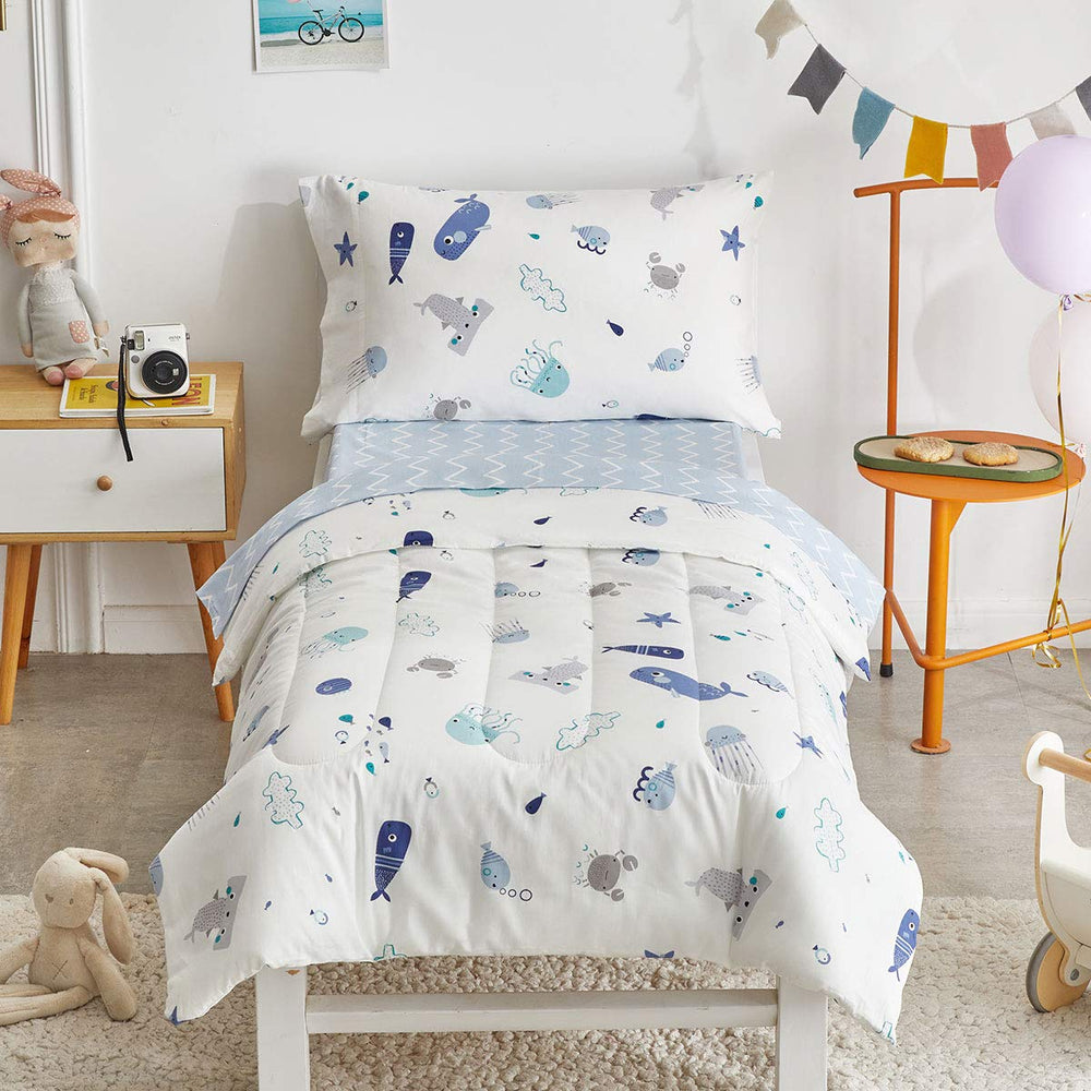 Joyreap ocean pillowcase brightens kid-friendly sleep space.