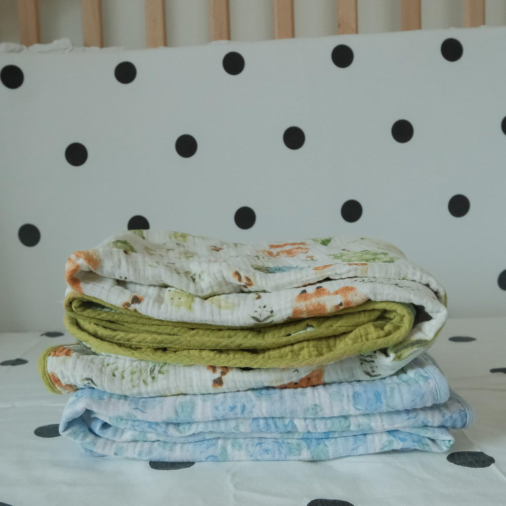 JoyTrek muslin blanket nursery decor setup adds soft cozy vibe.