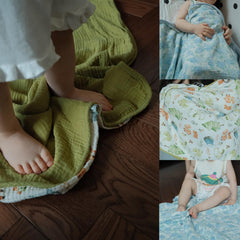 JoyTrek muslin blanket tummy time use example for playtime.