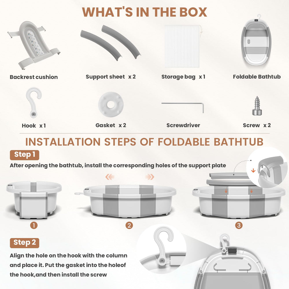 JoyYum collapsible bathtub non-slip base enhances stability during baths.