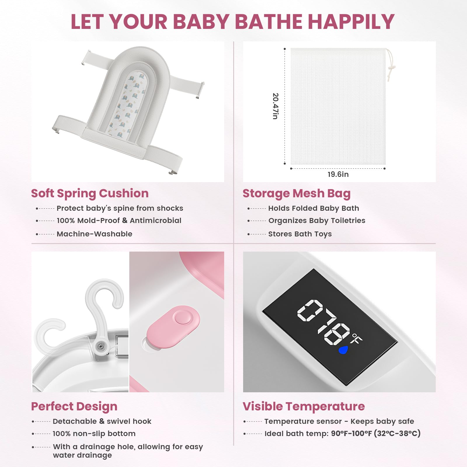 JoyYum easy-drain plug for quick, mess-free bath cleanup.