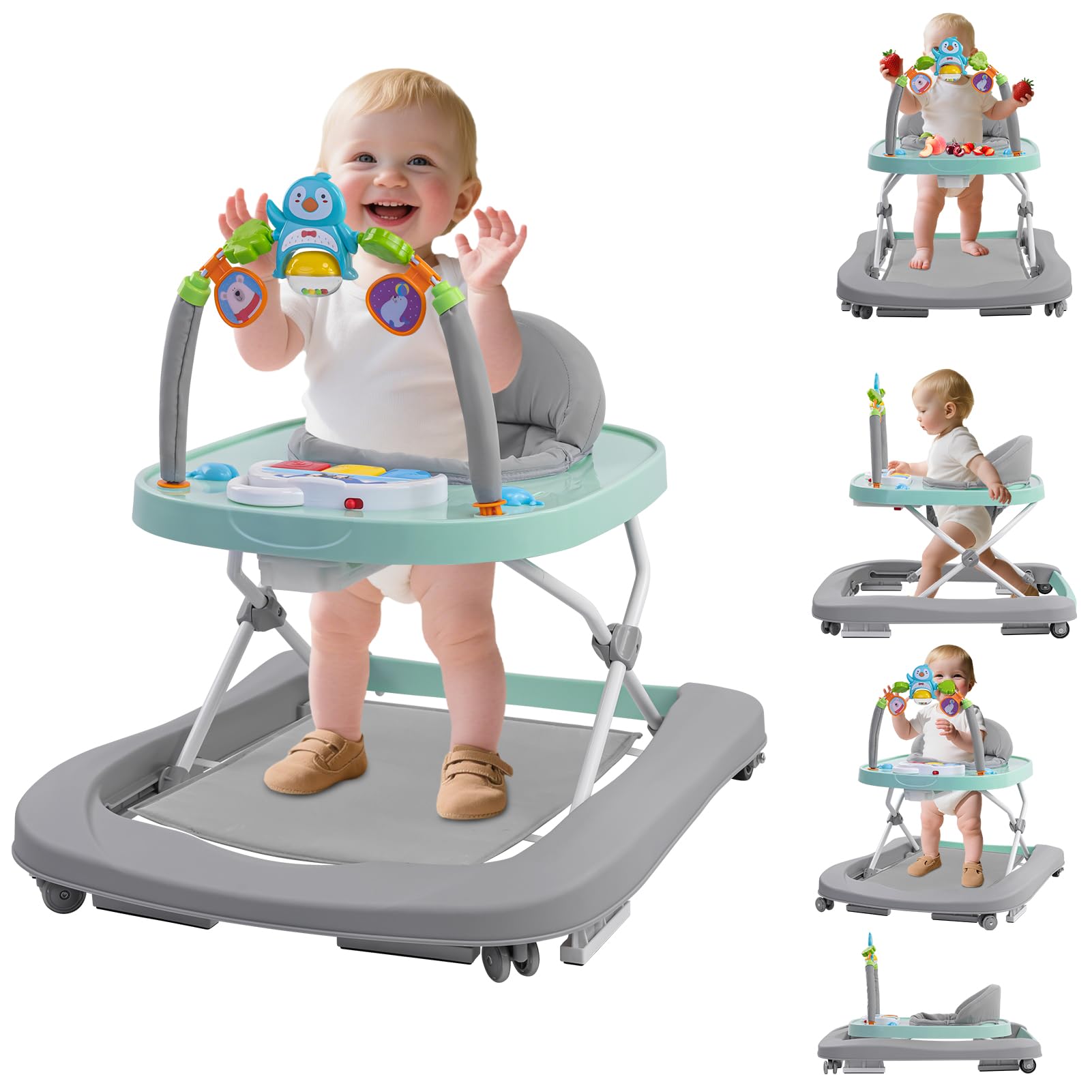 Jozhixiao baby walker with musical buttons for early engagement