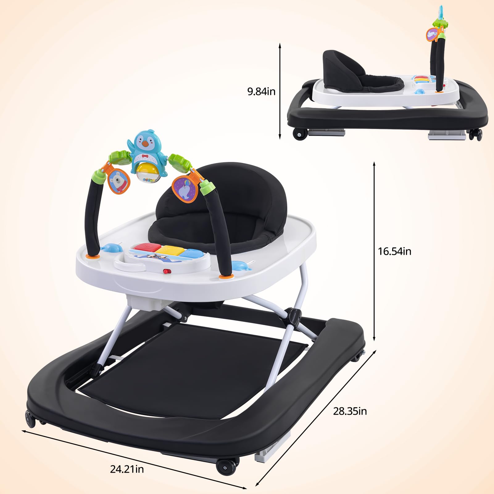 Jozhixiao foldable walker in a compact folded state