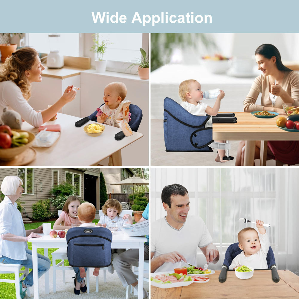 JOZZVE Hook On High Chair anti-slip clamp keeps surface scratch-free.