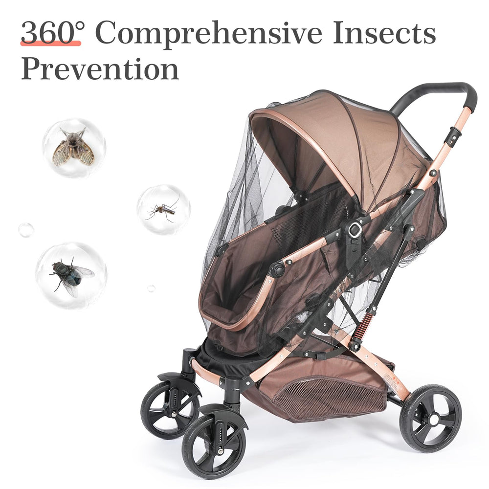 JQCOVEI breathable polyester netting promotes airflow for baby comfort.