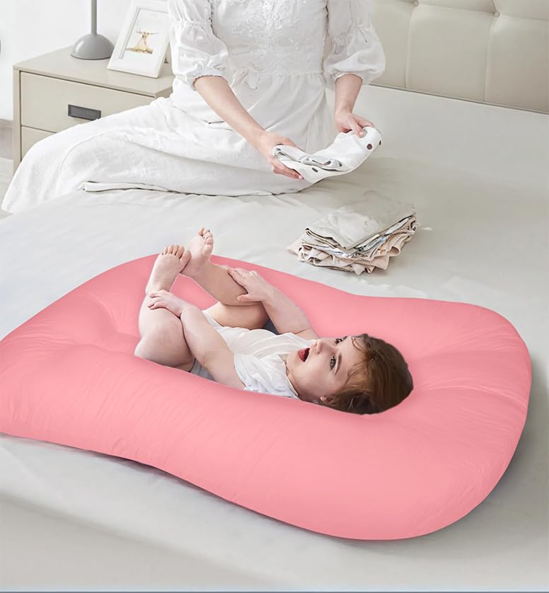JQFORUIH Baby Lounger in a living room play setup
