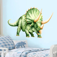 JQPYGB Triceratops wall decal with butterflies brightening a kid's room