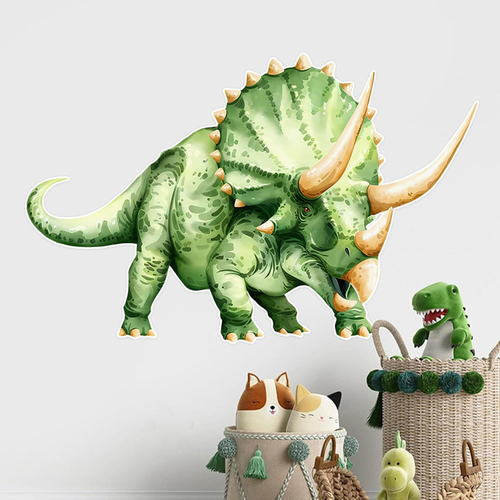 JQPYGB Triceratops wall decal printed with non-toxic ink on thick vinyl for durability