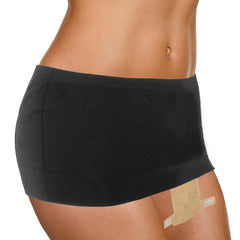 JRAIYBZ ostomy wrap on model shows discreet wear and secure pouch retention.