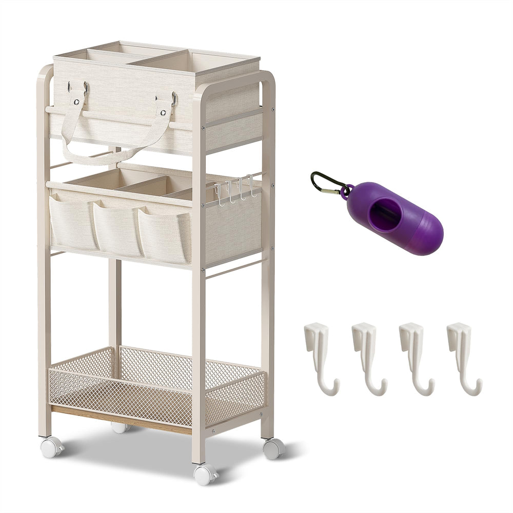 JRANBRJS baby diaper caddy cart with wheels for easy room-to-room transport