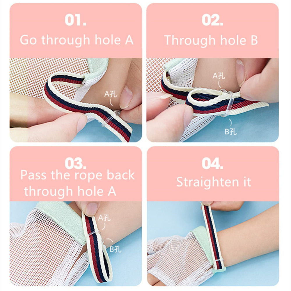 JRBJPDJ glove set for kids helps establish a habit safely with wear-time guidance.