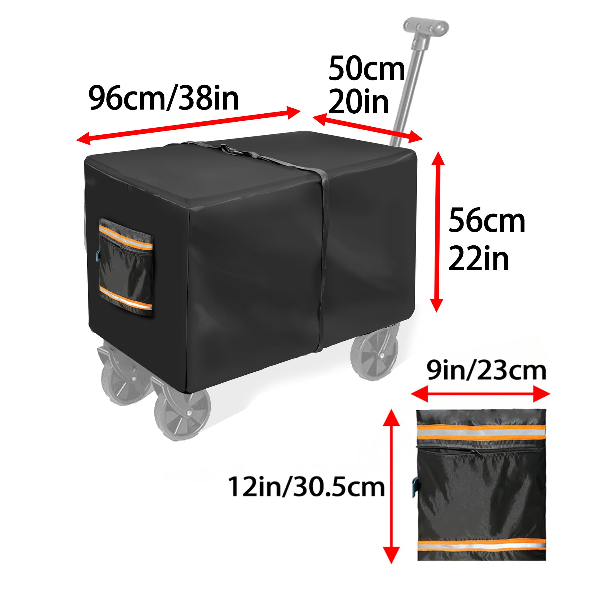 JRRXM windproof buckle and drawstrings ensure a secure fit on a wagon cart