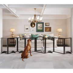 JSB 192-inch extra-wide dog gate with walk-through for wide hallways