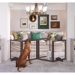 JSB 96-inch extra wide gate assembly showing freestanding design for open spaces