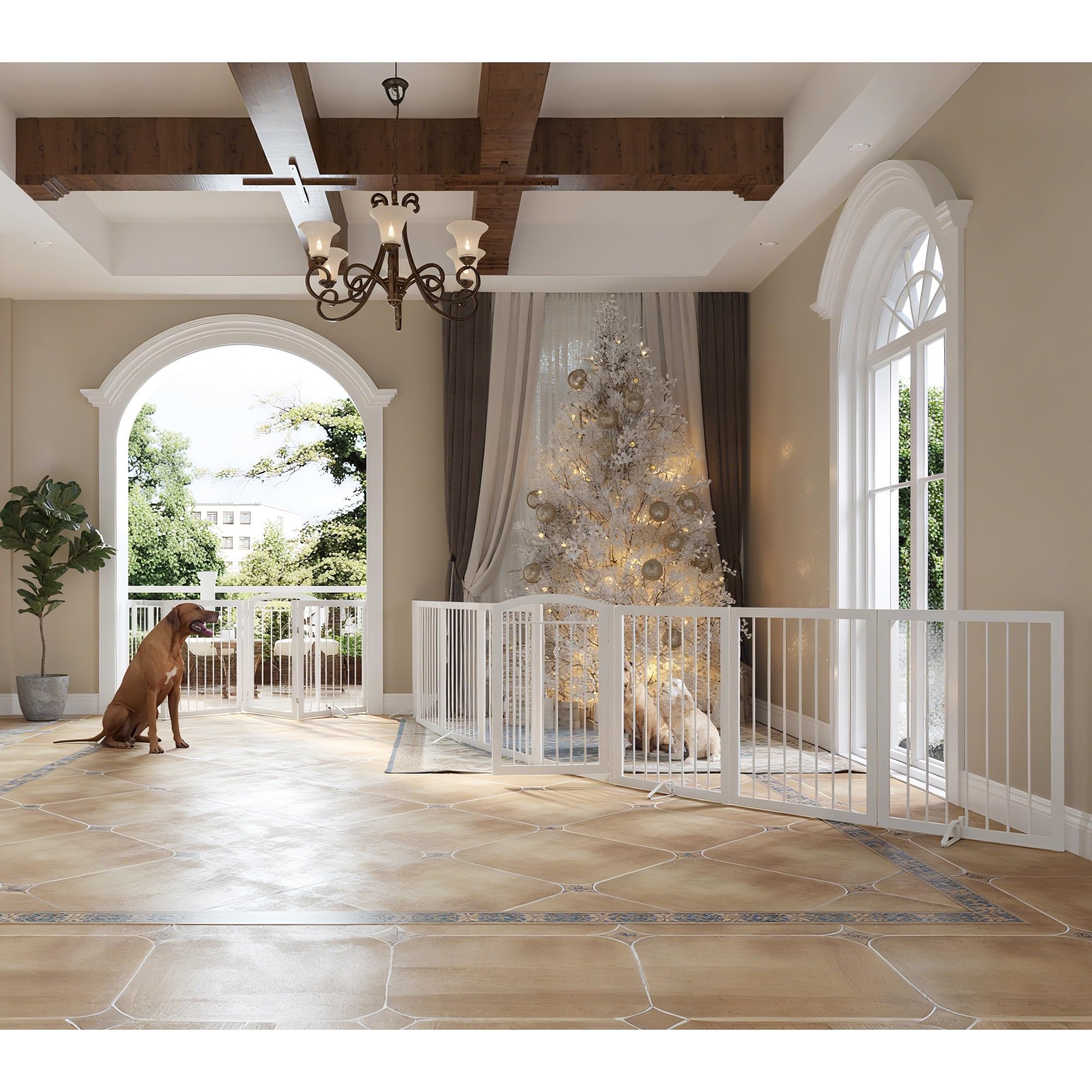 JSB anti-scratch pads protect floors and stabilize the gate