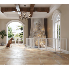 JSB anti-scratch pads protect floors and stabilize the gate