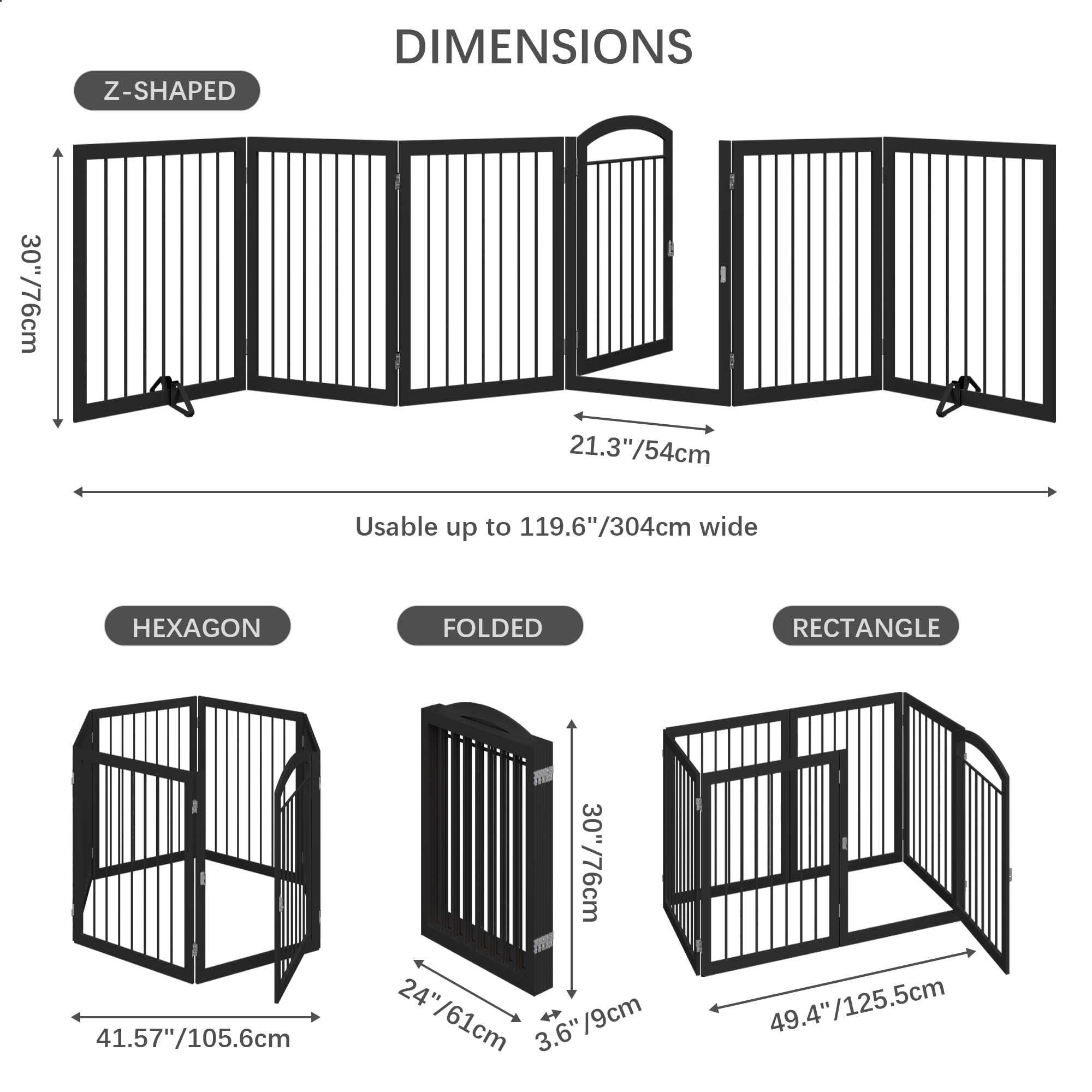 JSB collapsed gate offers compact storage when not in use.