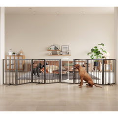 JSB dog gate 192-inch extra wide with walk through for safe hallway passage