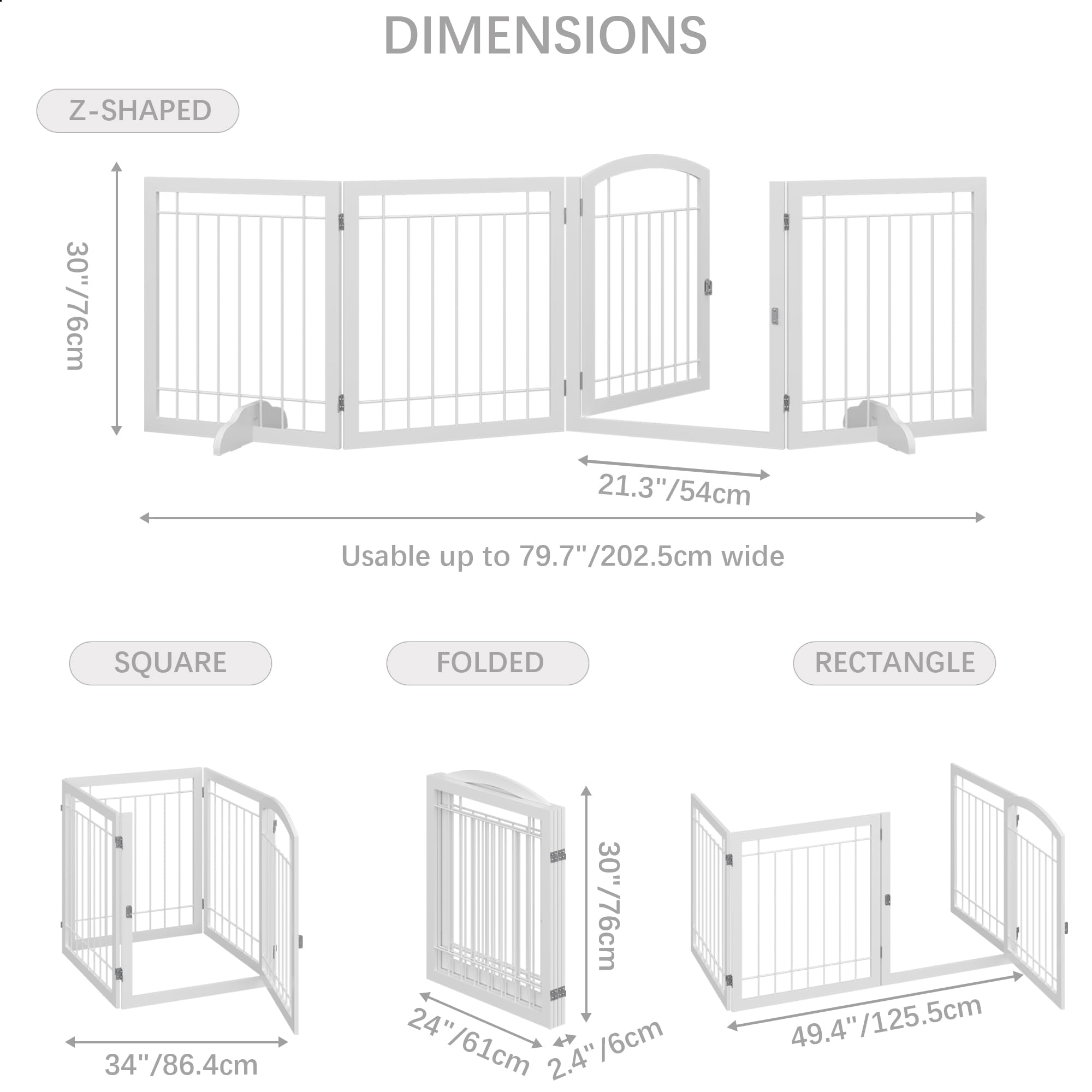 JSB gate featuring two feet for added stability on uneven floors