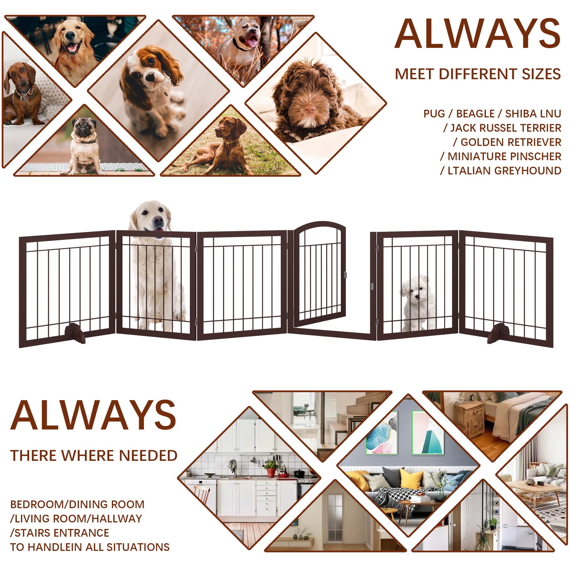 JSB gate includes two support feet for stability on uneven surfaces.