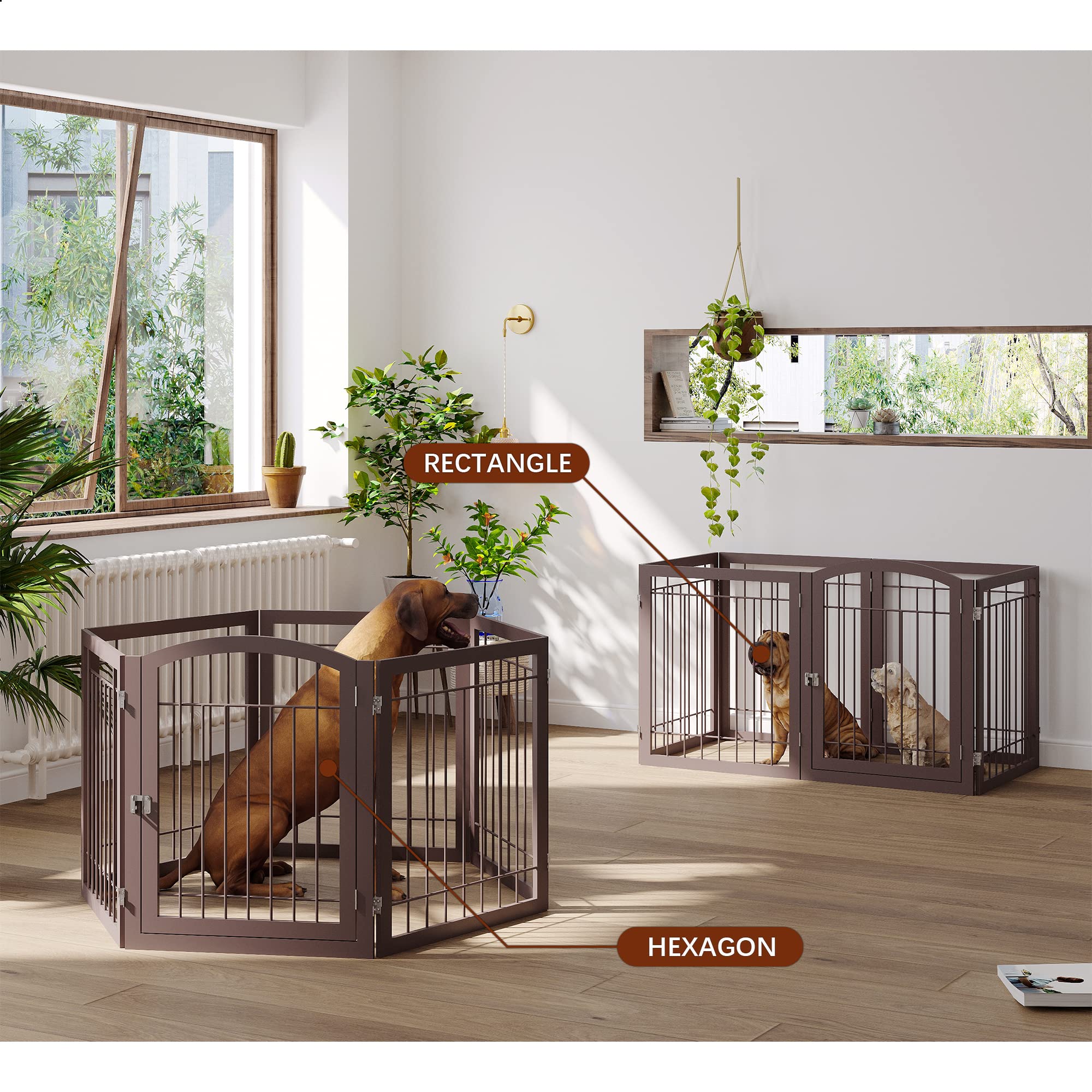 JSB dog gate demonstrates a 30 inch height for hallway light passage and safety.