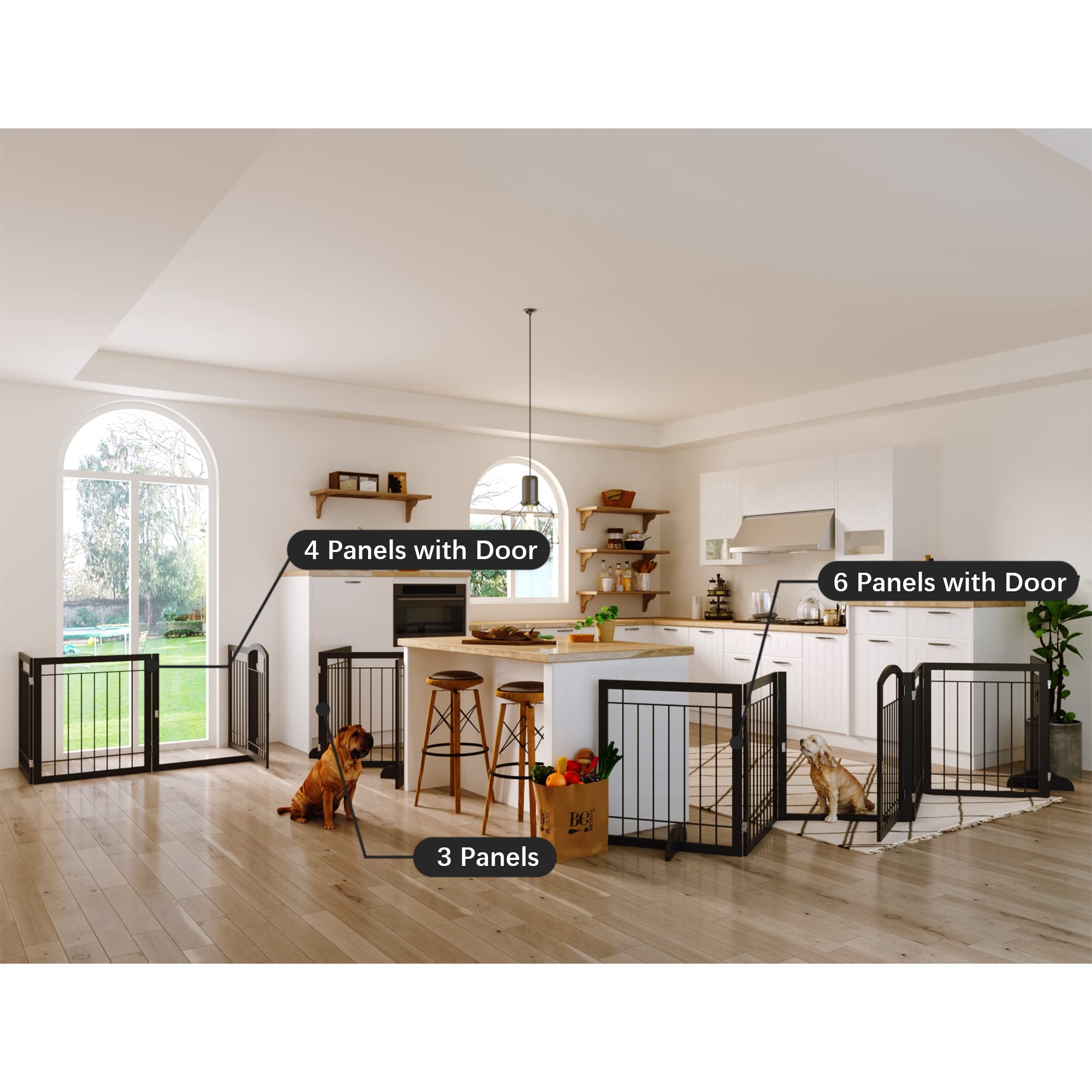 JSB dog gate anti-scratch pads protect floors during setup.