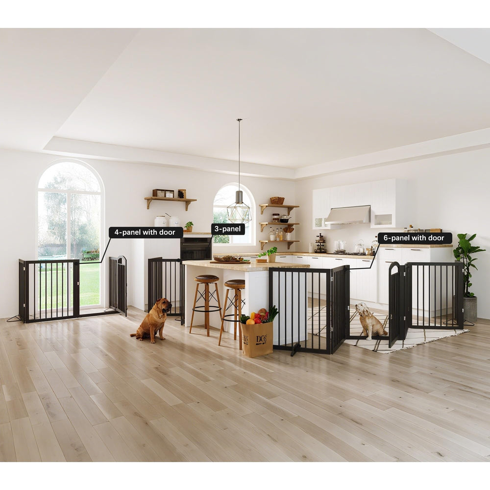 JSB black pet fence offering durable, sleek room division