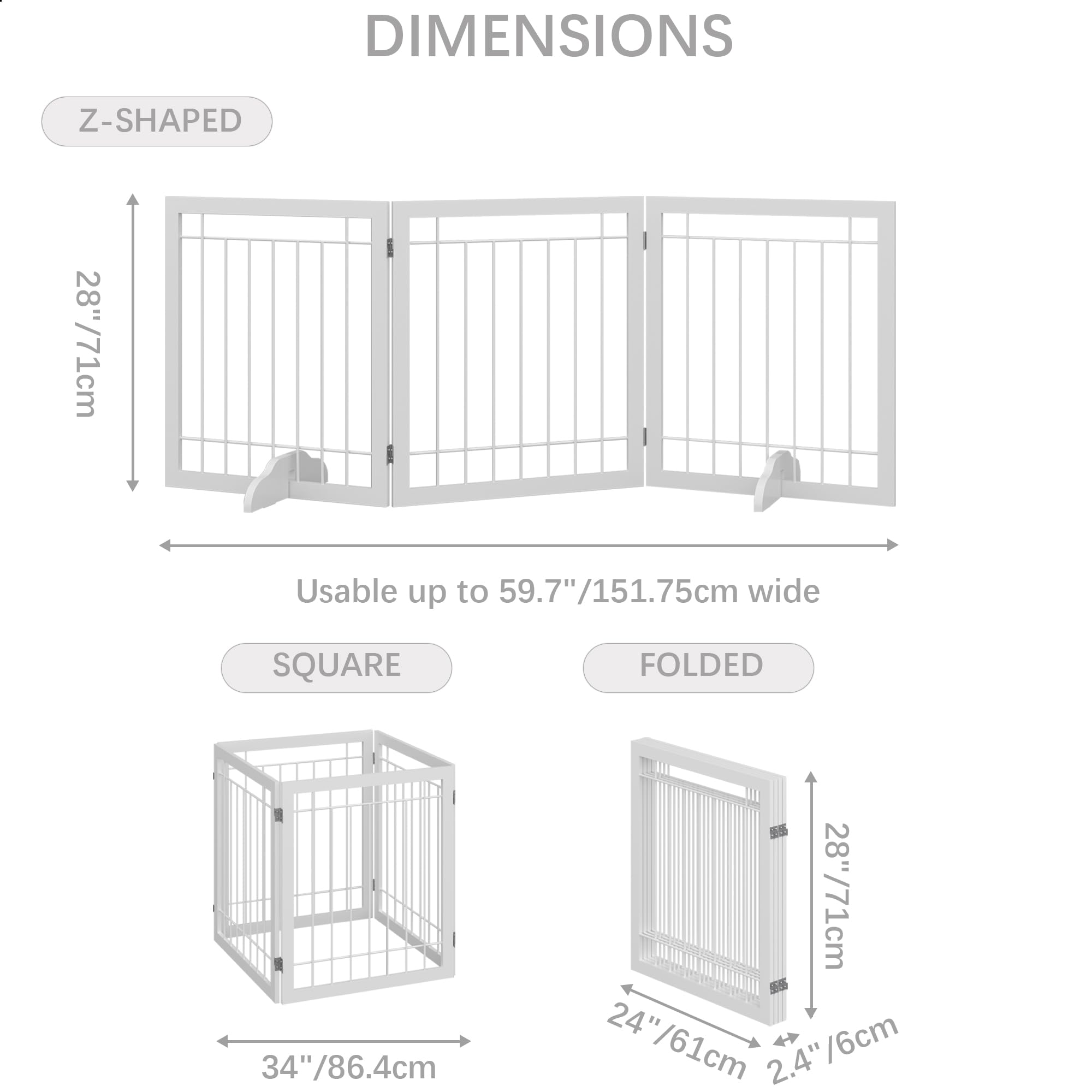 JSB gate collapses to a compact 24in width for easy storage.