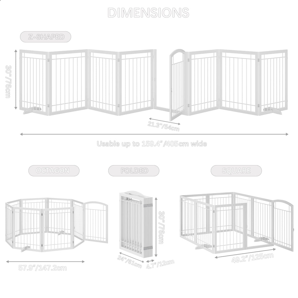 JSB dog gate with door walk-through in use between rooms