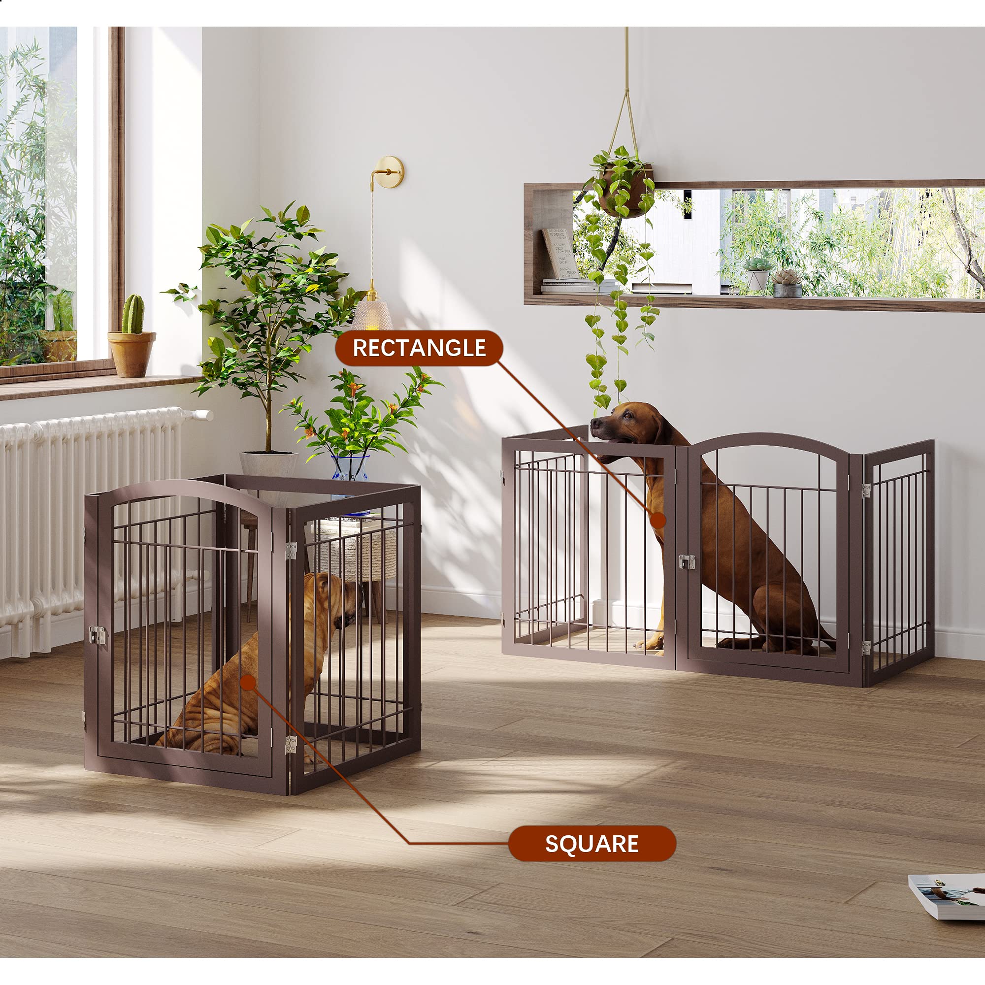 JSB dog gate with door walk-through for easy room-to-room access