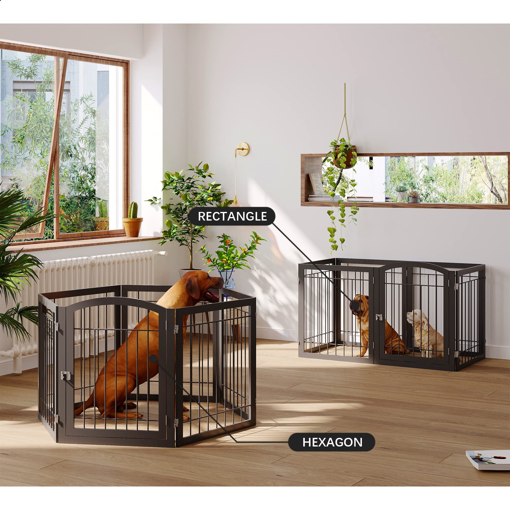 JSB dog gate folded for compact storage, saving space between uses.