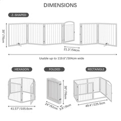 JSB dog gate folded for compact storage and easy relocation