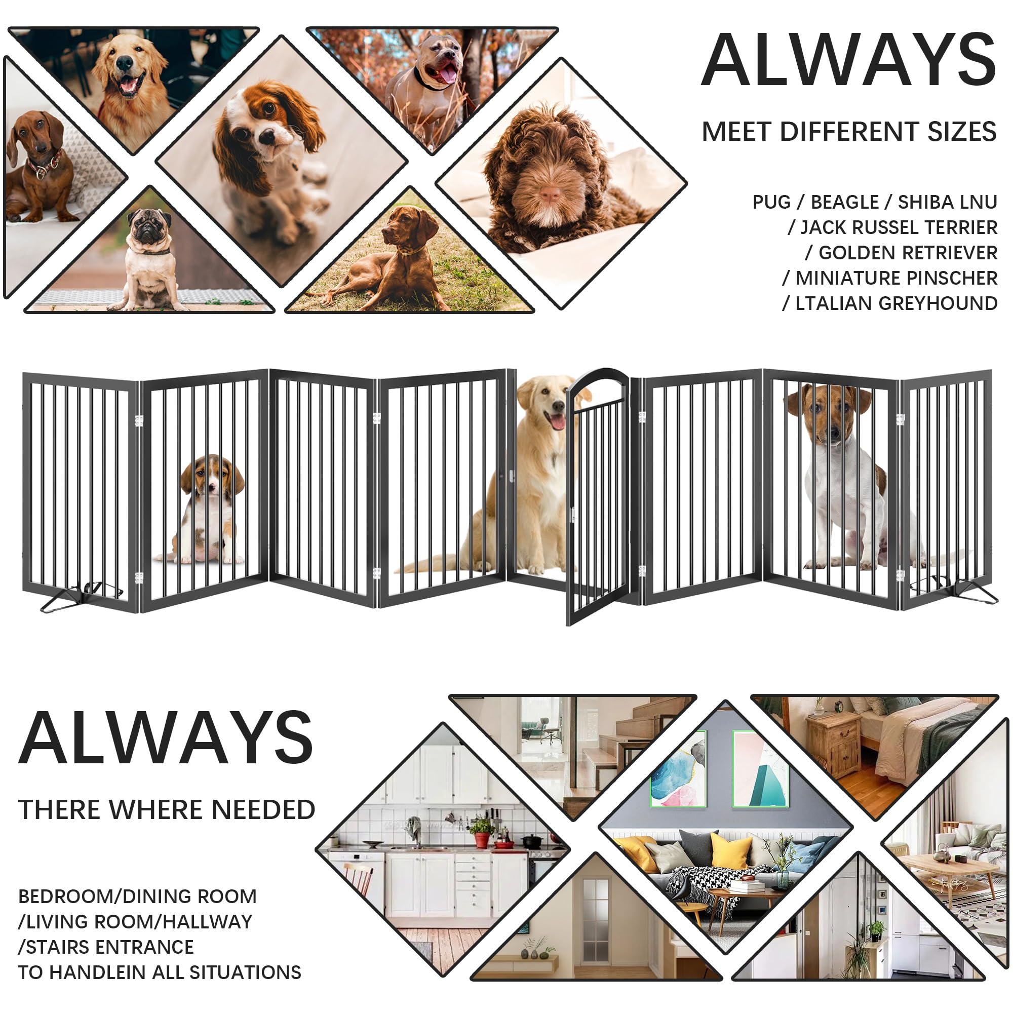 JSB four support feet stabilize the gate on uneven floors