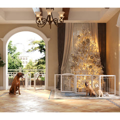 JSB freestanding gate placed in hallway for stairs and rooms.