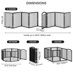 JSB freestanding gate folds to fit round tube design and space