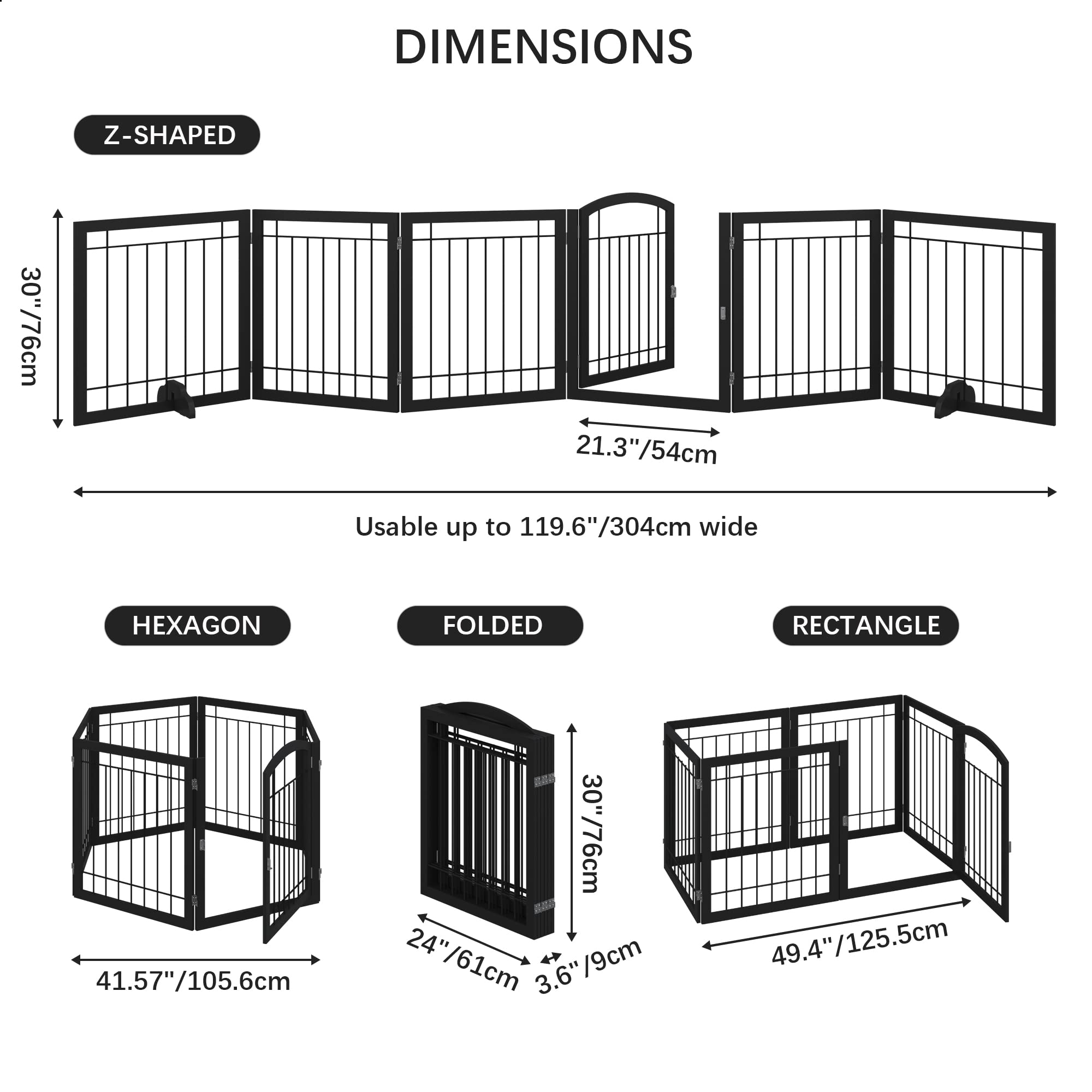 JSB dog gate includes two support feet for added stability on various floors.