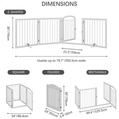 JSB freestanding folding gate in white, easy to reposition as a room divider