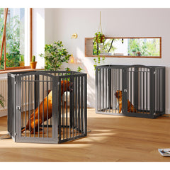 JSB freestanding round-tube gate ideal for halls and stairs layouts.