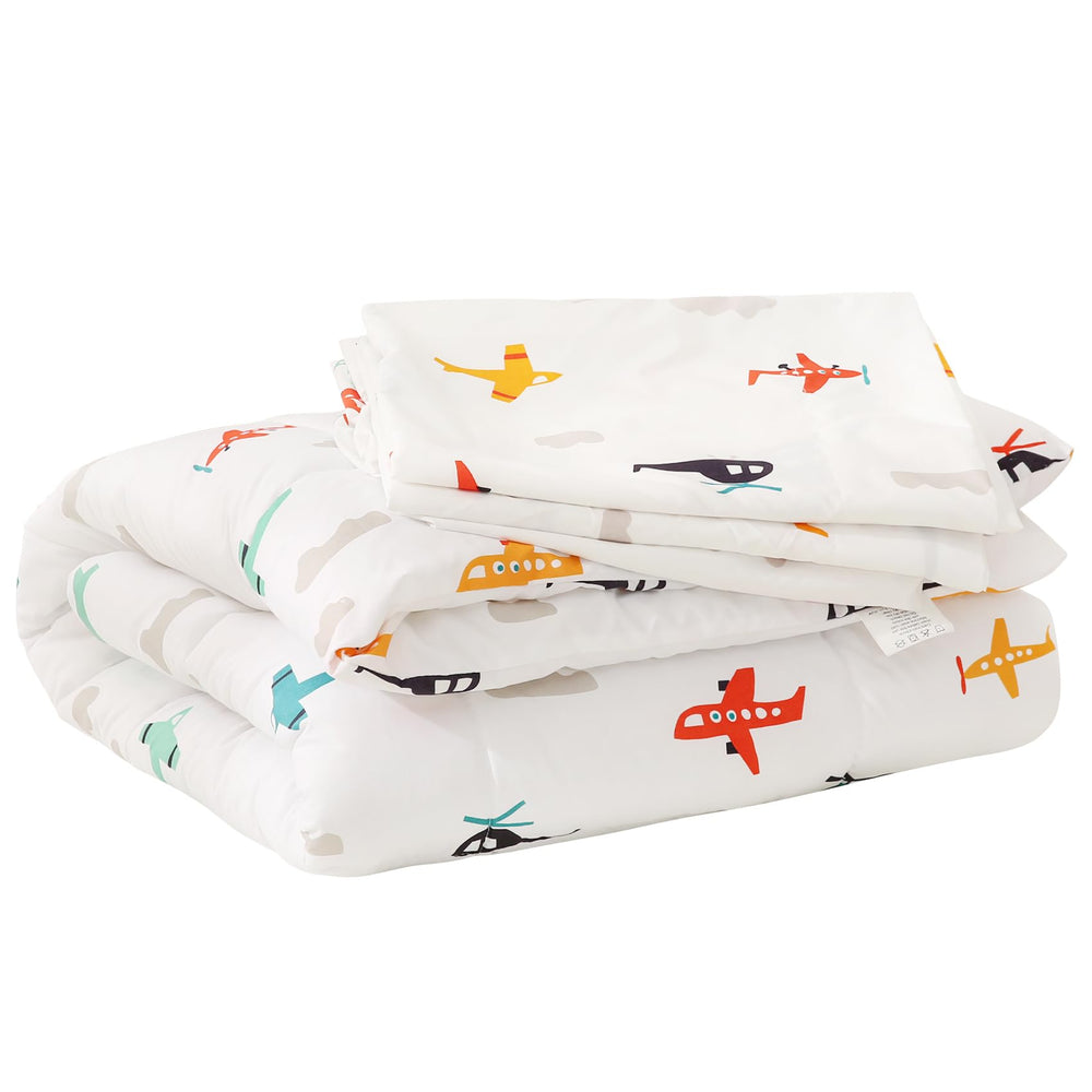 JSD Airplane Toddler Bedding Set care instructions for safe washing.