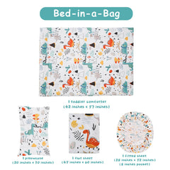 JSD Dinosaur Bedding envelope-pillowcase — easy pillow in/out for kids.