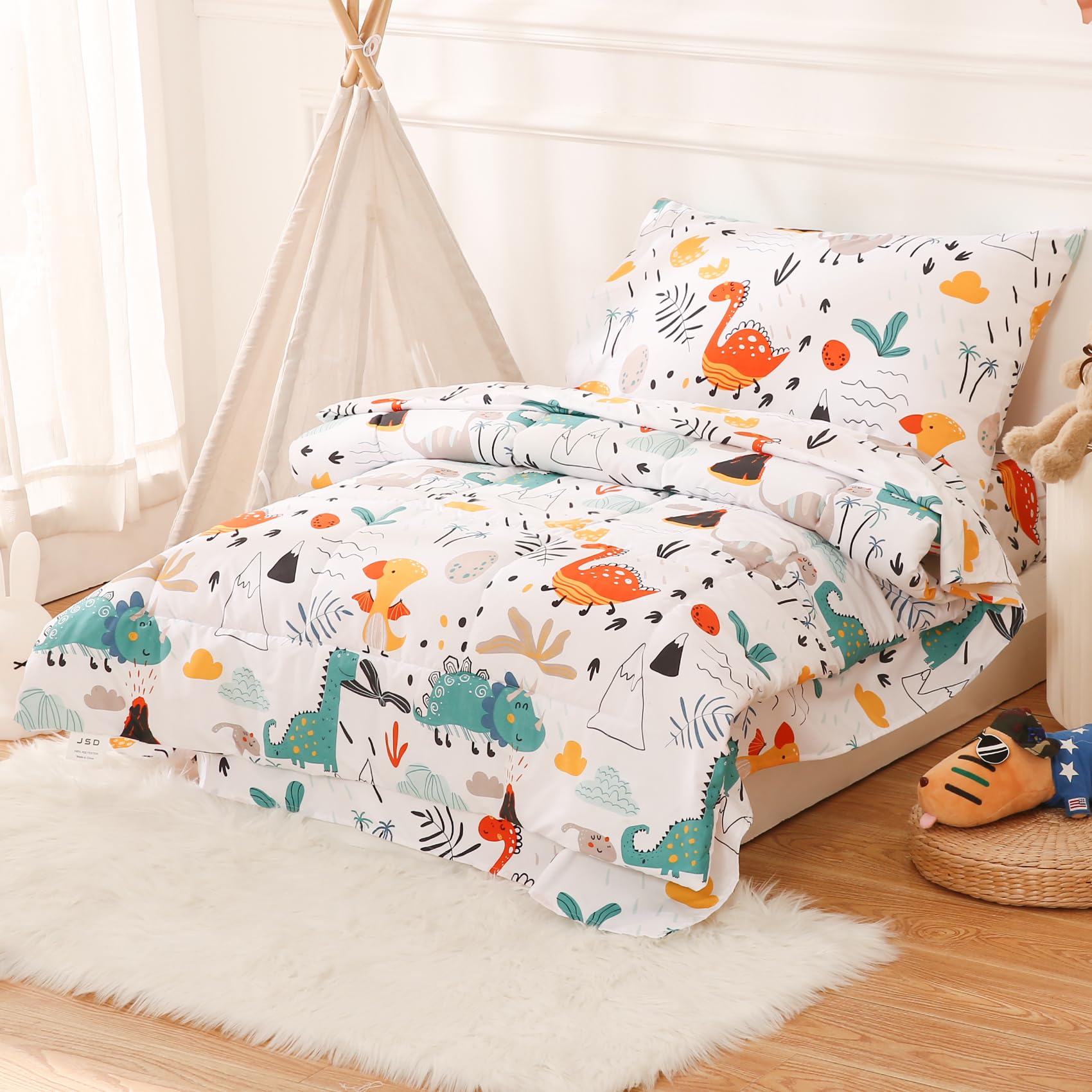 JSD Dinosaur Bedding machine-washable-care — simple cleanup after adventures.
