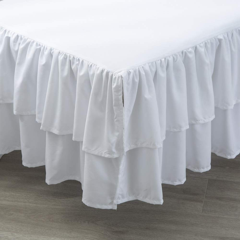 JSD crib skirt available in pink, white, and grey to match decor