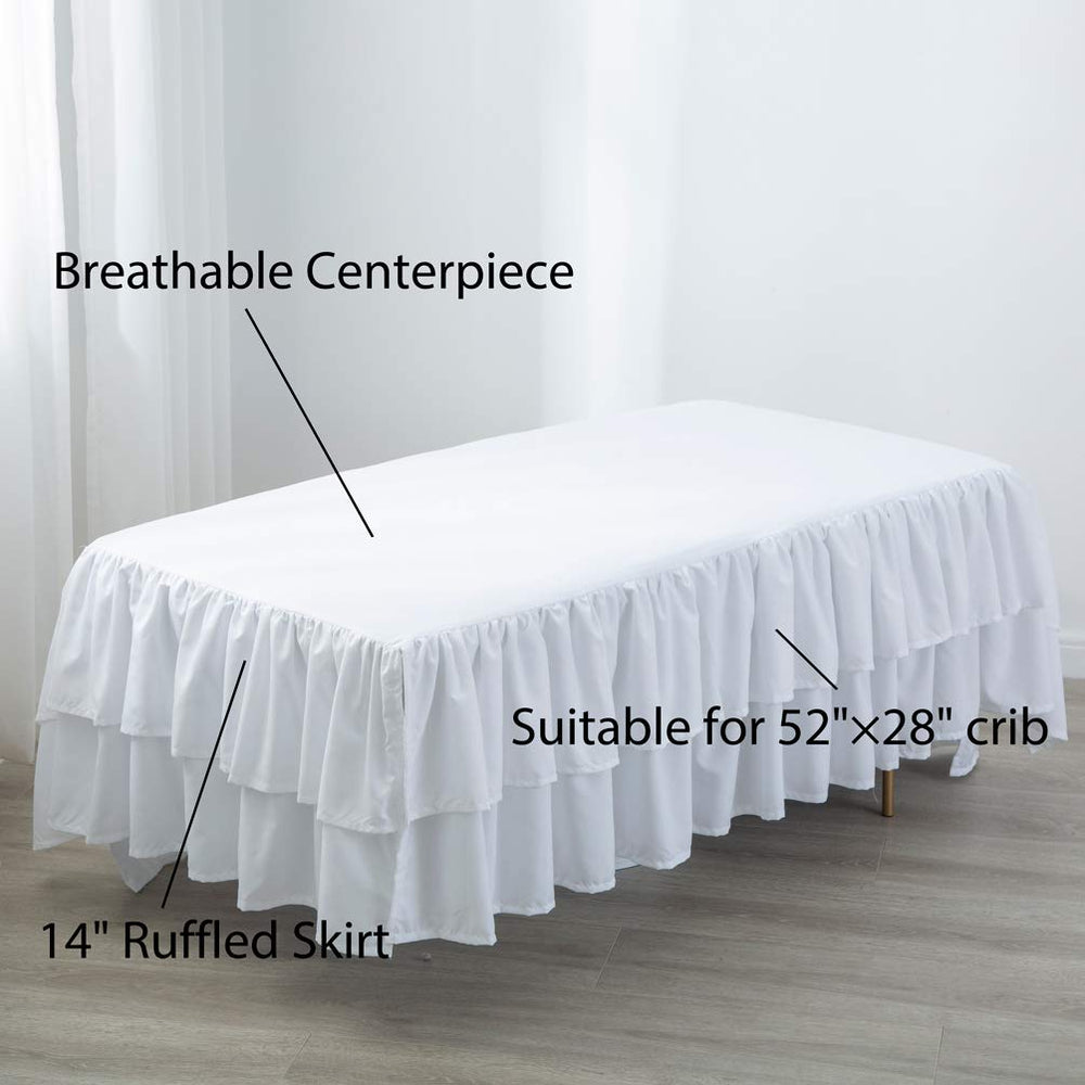 JSD soft microfiber dust ruffle offers breathable, gentle comfort for baby spaces