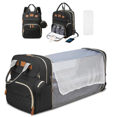 JSTPRO diaper bag backpack front view showing a spacious main compartment and organized layout