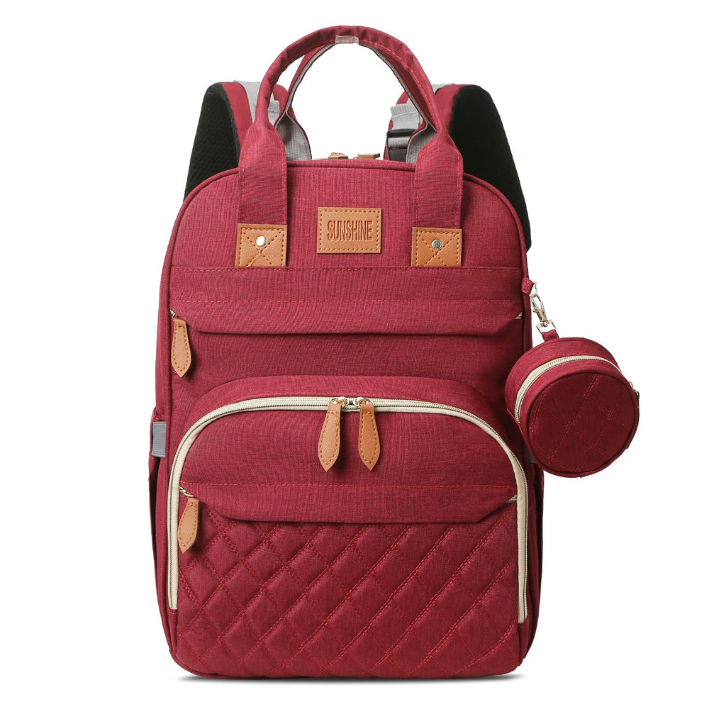 JSTPRO diaper bag backpack front view with organized pockets for on-the-go essentials.